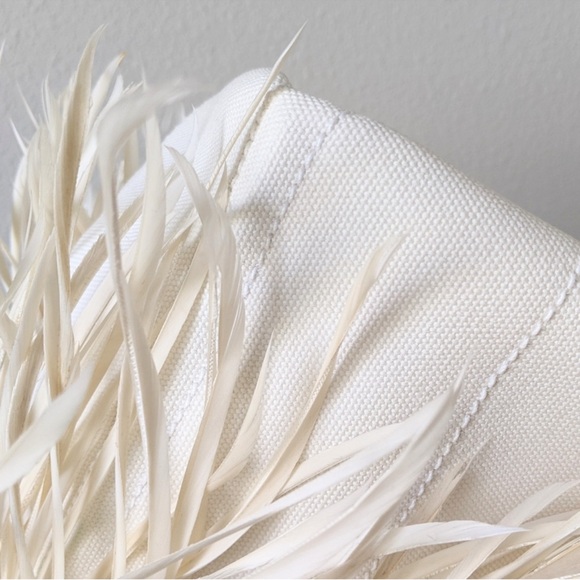 Prada Feather Trimmed Canapa Fringe Purse - Picture 13 of 16